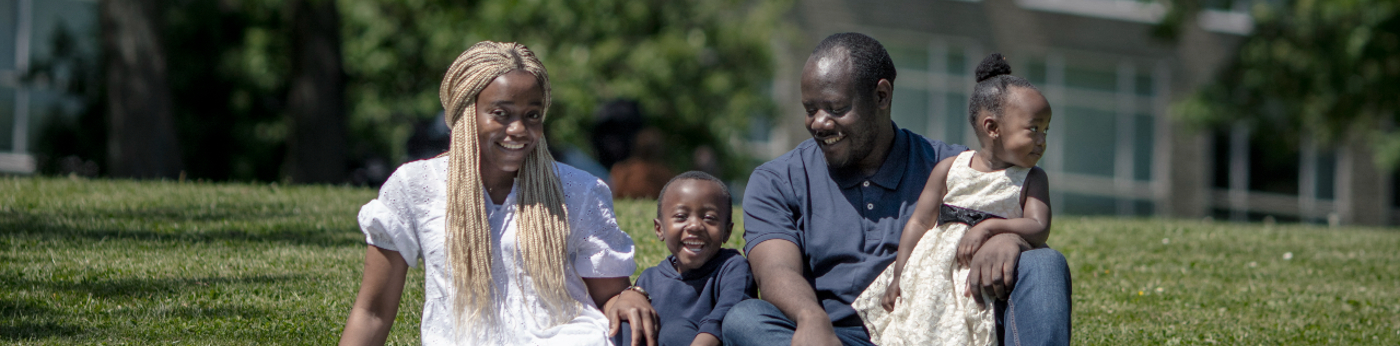 Family in a park